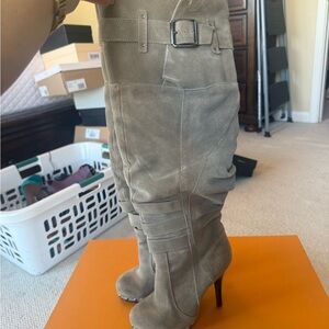 Steven By Steve Madden Taupe Suede Over-the-Knee Stiletto Boots